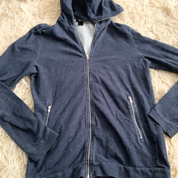 H&M | Zipper Hoodie Jacket Blue Small Silver Hardware - Picture 13 of 13